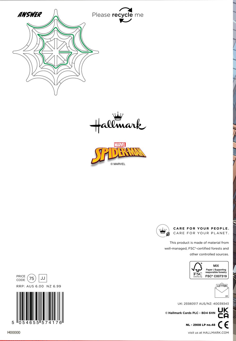 Hallmark - Happy Birthday Son Amazing Marvel Spider-man Greeting Card