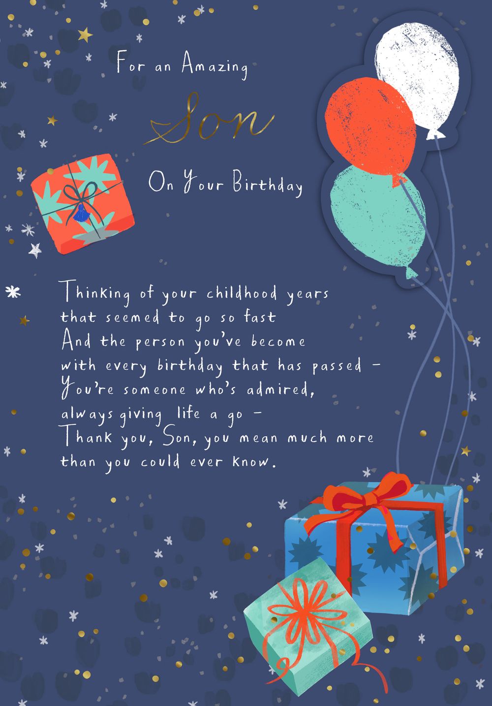 Hallmark - Happy Birthday Son Amazing Balloon And Gift Greeting Card