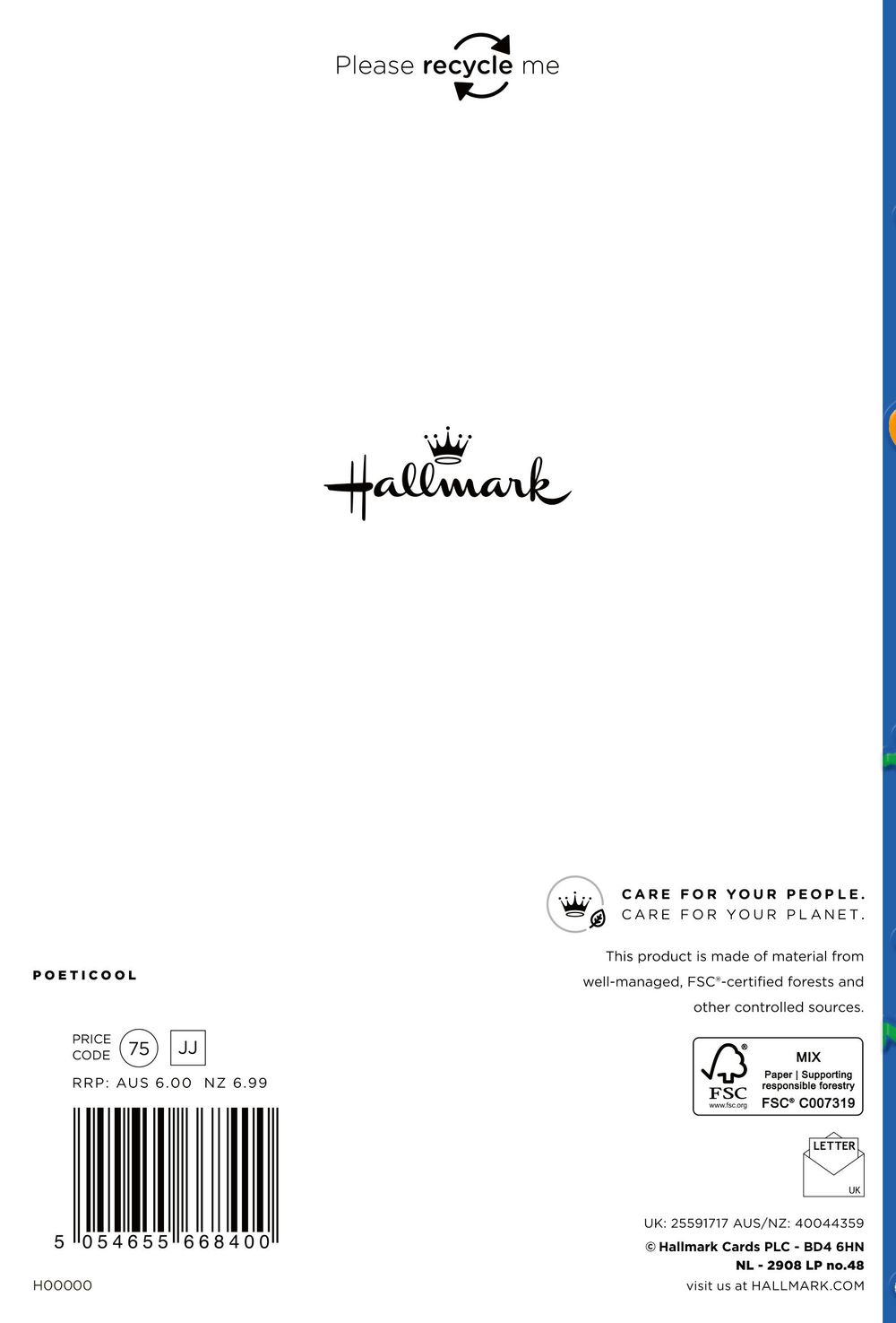 Hallmark - Thank You Greeting Card