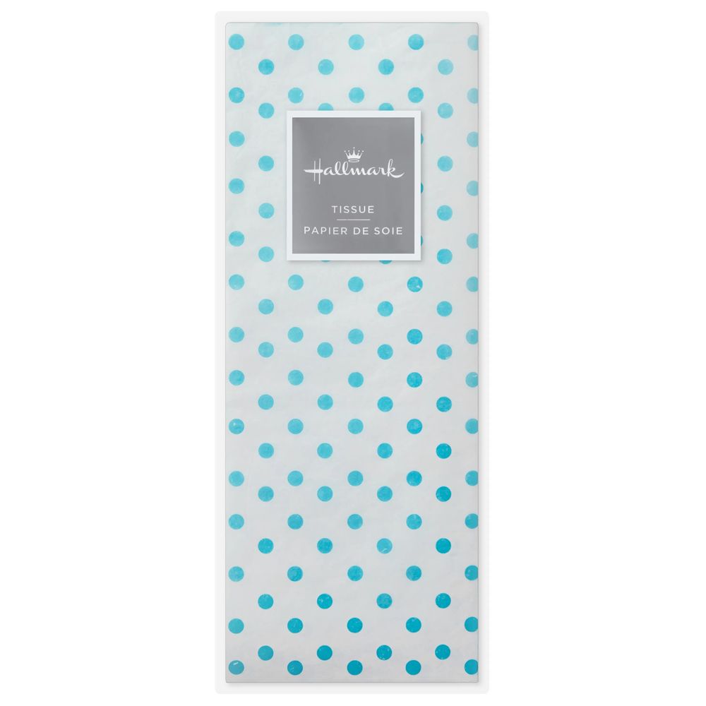 Hallmark - Gift Wrapping Tissue Paper - Aqua Dots - 6 Pc Set
