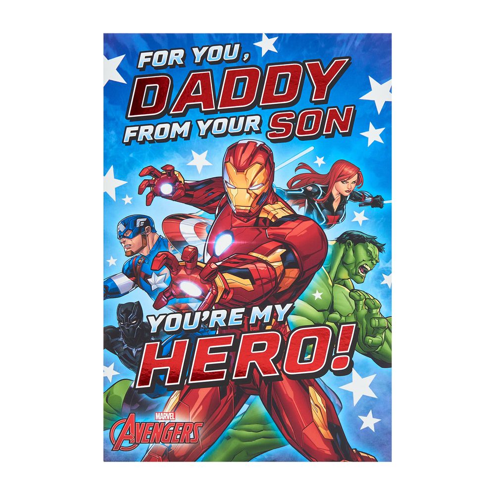 Uk Greetings - Father's Day Daddy From Son Avengers Greeting Card
