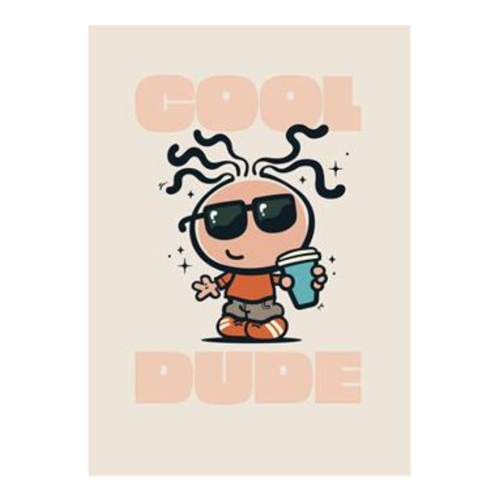UK Greetings - Bubblegum Blank Cool Dude Greeting Card
