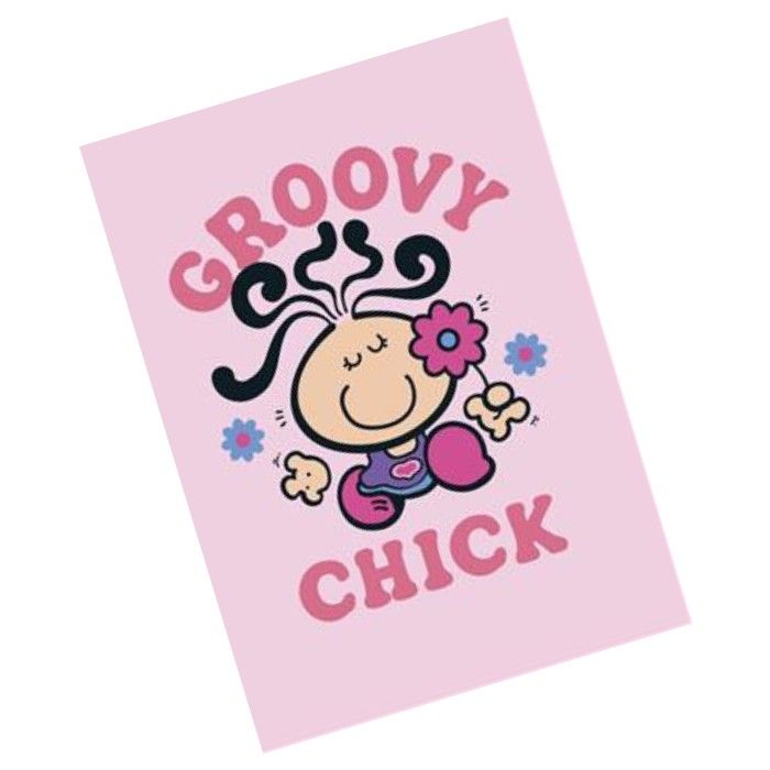 UK Greetings - Bubblegum Blank Groovy Chick Greeting Card