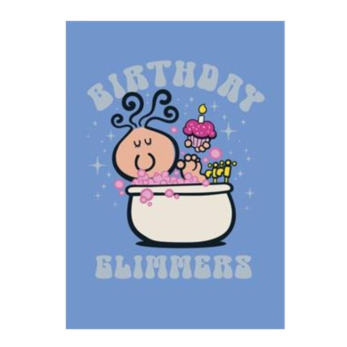 UK Greetings - Bubblegum Blank Birthday Glimm Greeting Card
