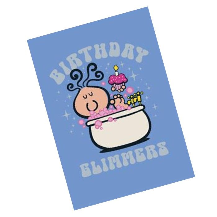 UK Greetings - Bubblegum Blank Birthday Glimm Greeting Card
