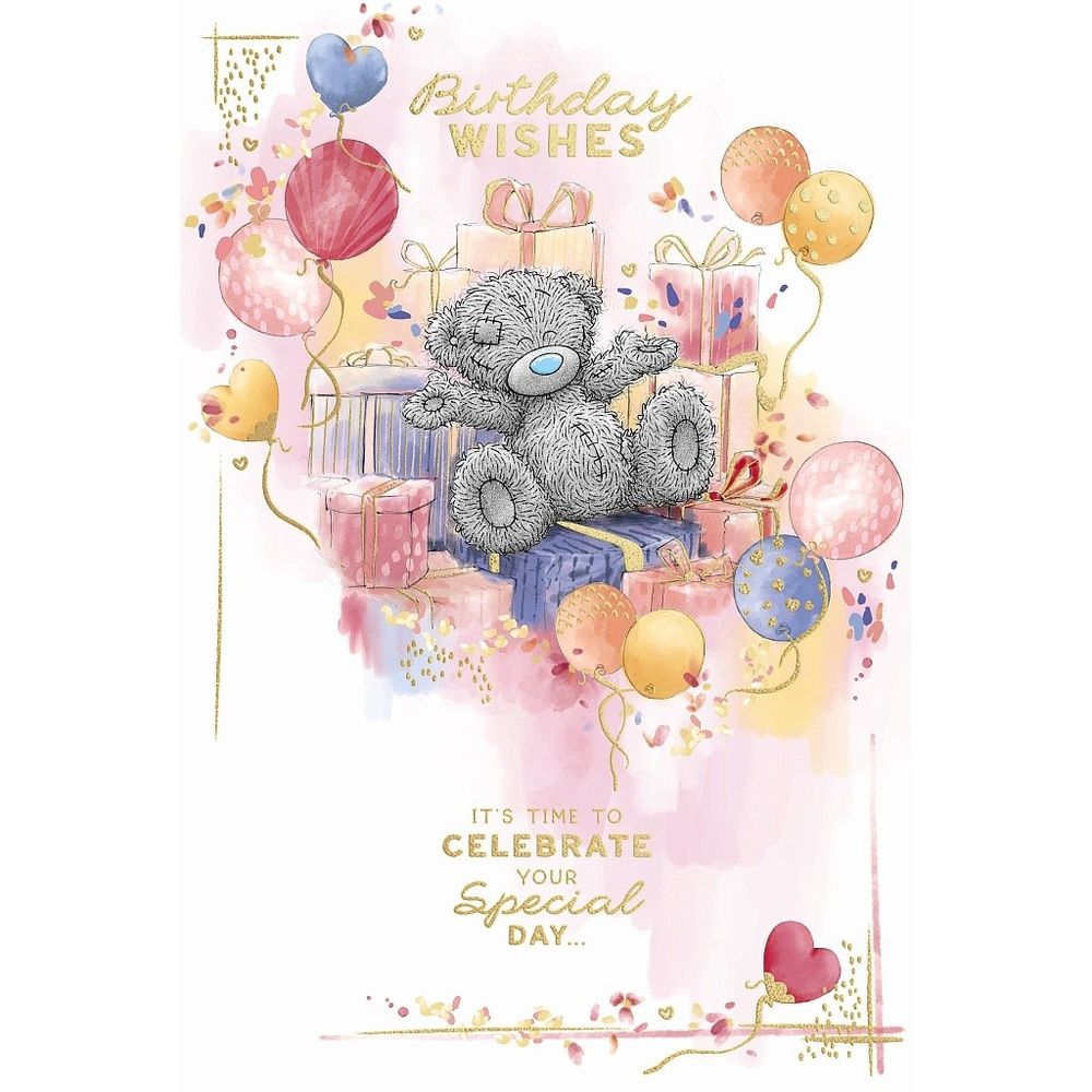 Carte Blanche - Cute Bear Amongst Gifts Birthday Greeting Card - Multicolor