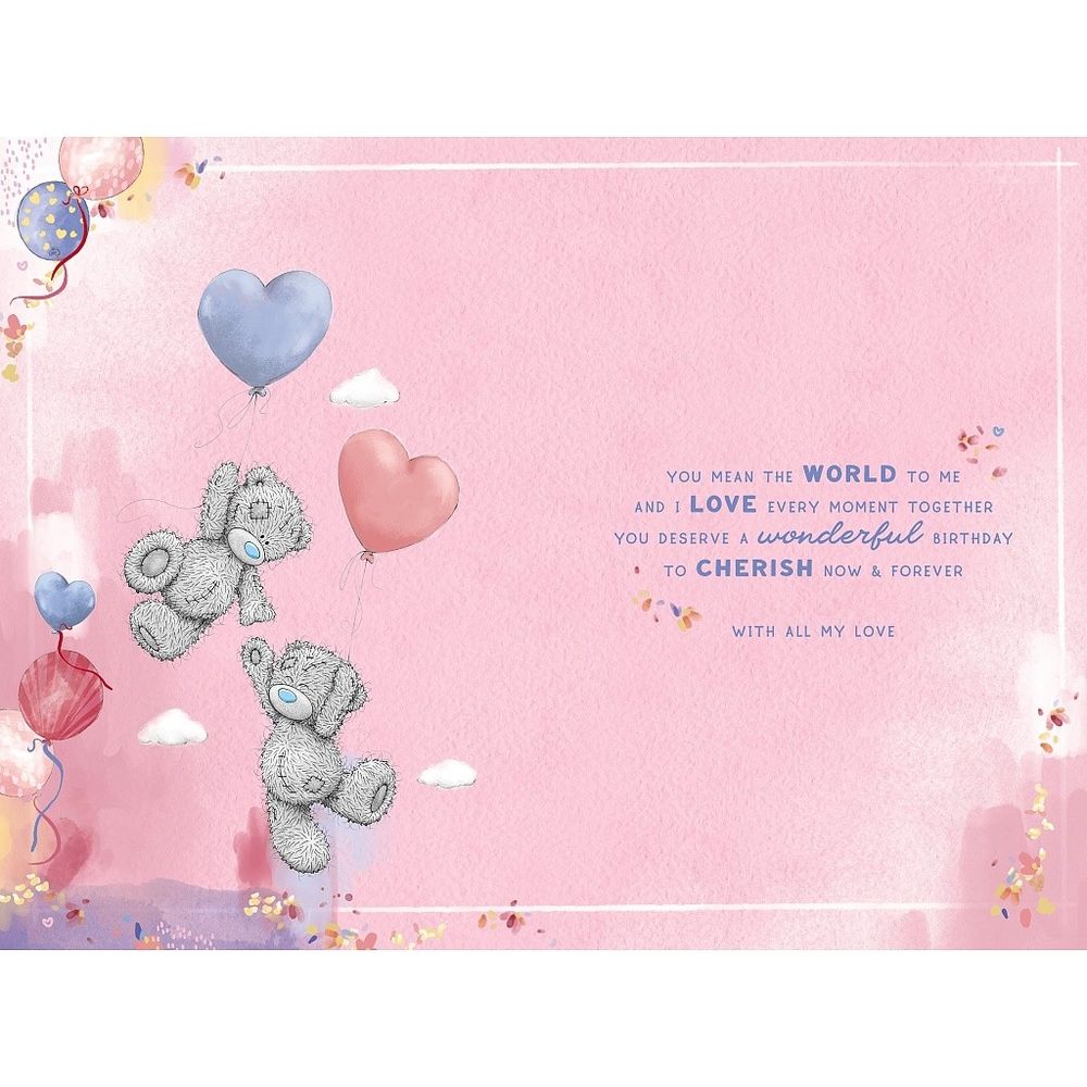 Carte Blanche - To The One I Love Birthday Greeting Card - Bear With Balloons