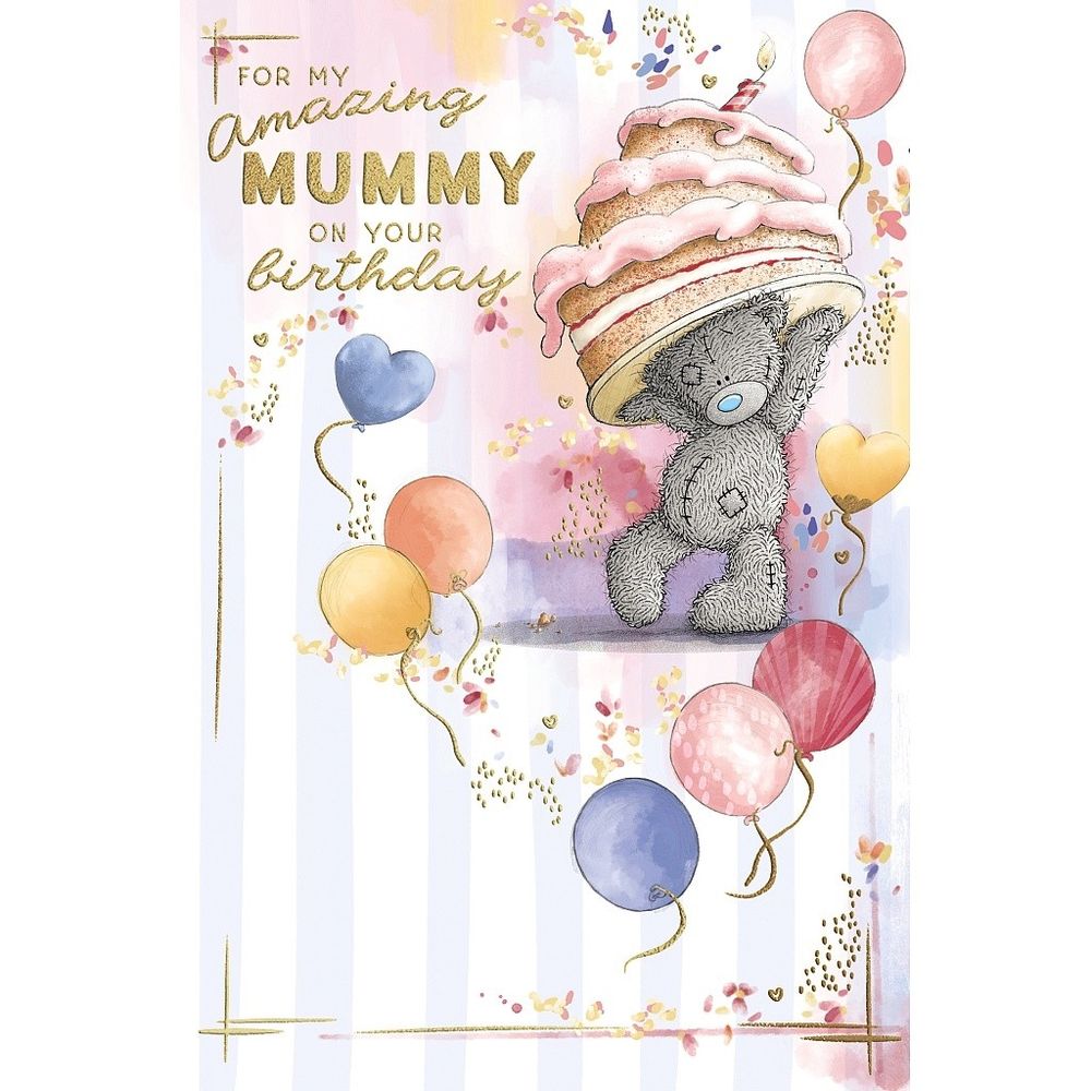 Carte Blanche - For My Amazing Mummy Greeting Card - Bear With Birthday Cake