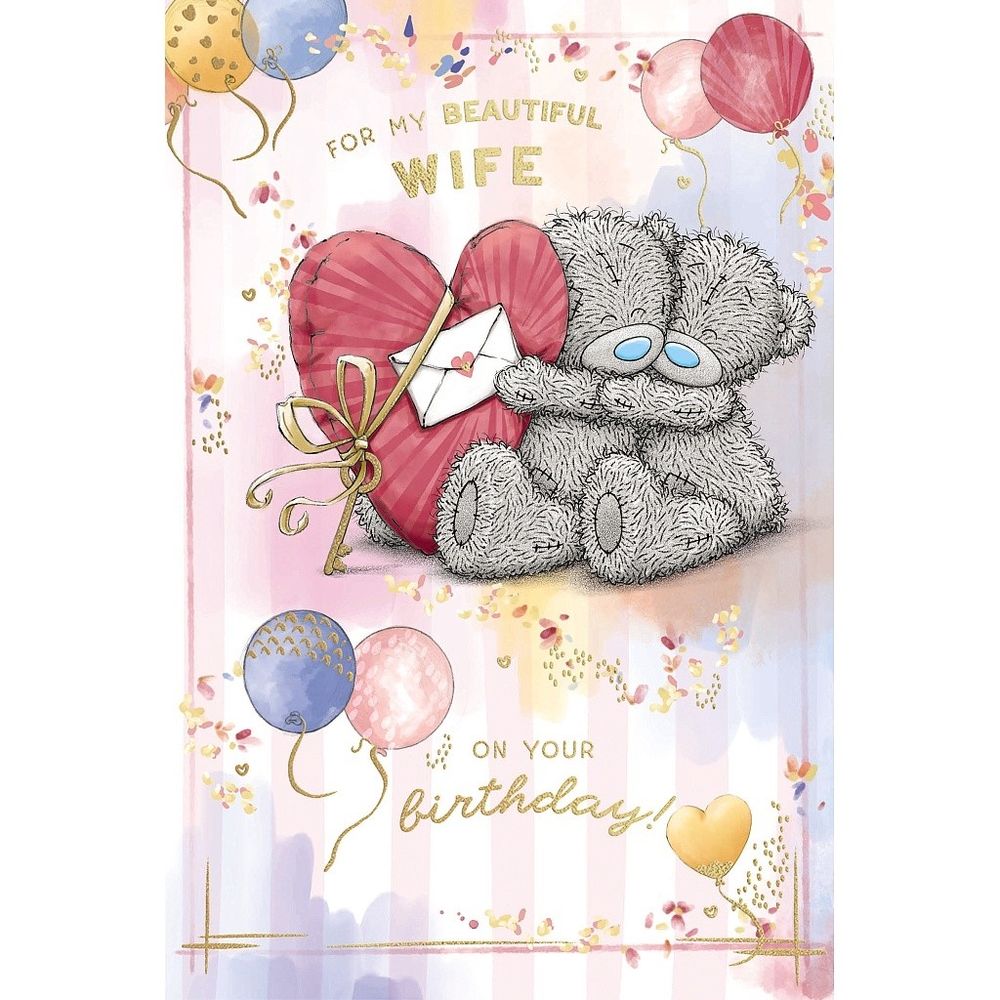 Carte Blanche - For My Beautiful Wife Birthday Greeting Card - Hugging Bears