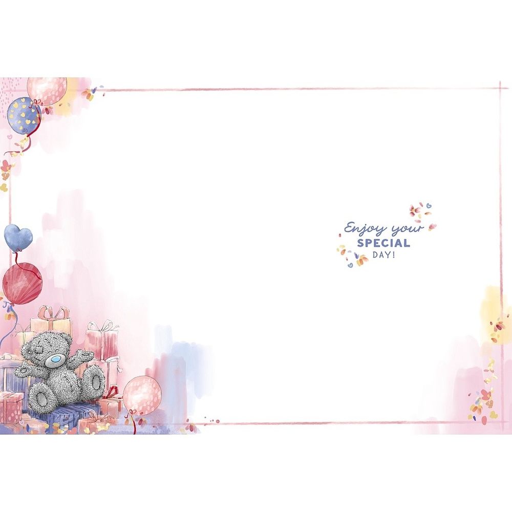 Carte Blanche - Birthday Wish Greeting Card - Bear With Cake & Balloons