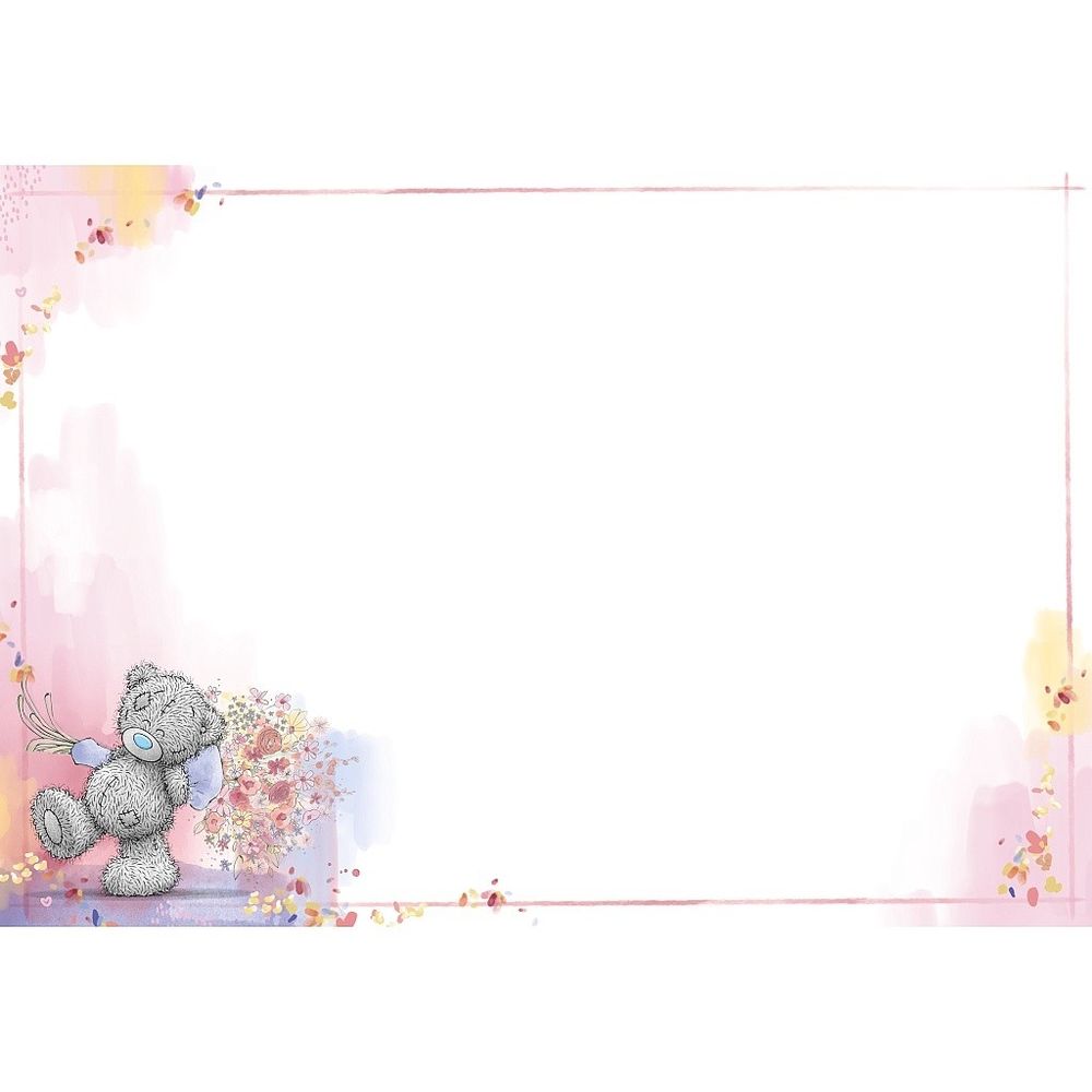 Carte Blanche - Just To Say Greeting Card - Bear Holding Flower Bouquet