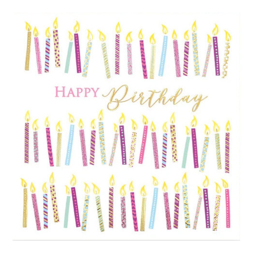 Tracks - Happy Birthday Candles Design Card With Envelope