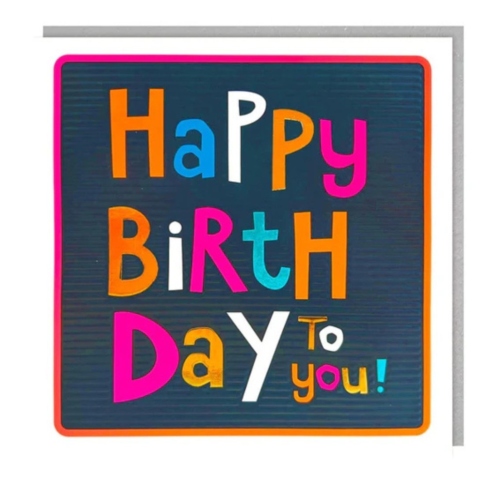 Tracks - Happy Birthday To You Neon Design Card