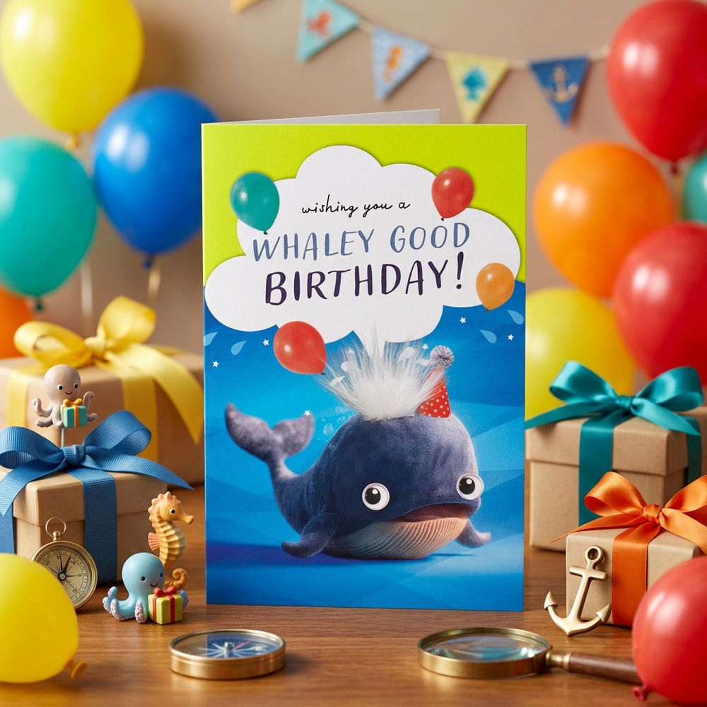 Tracks - Whaley Good Birthday Fluff & Gogglie Design Card