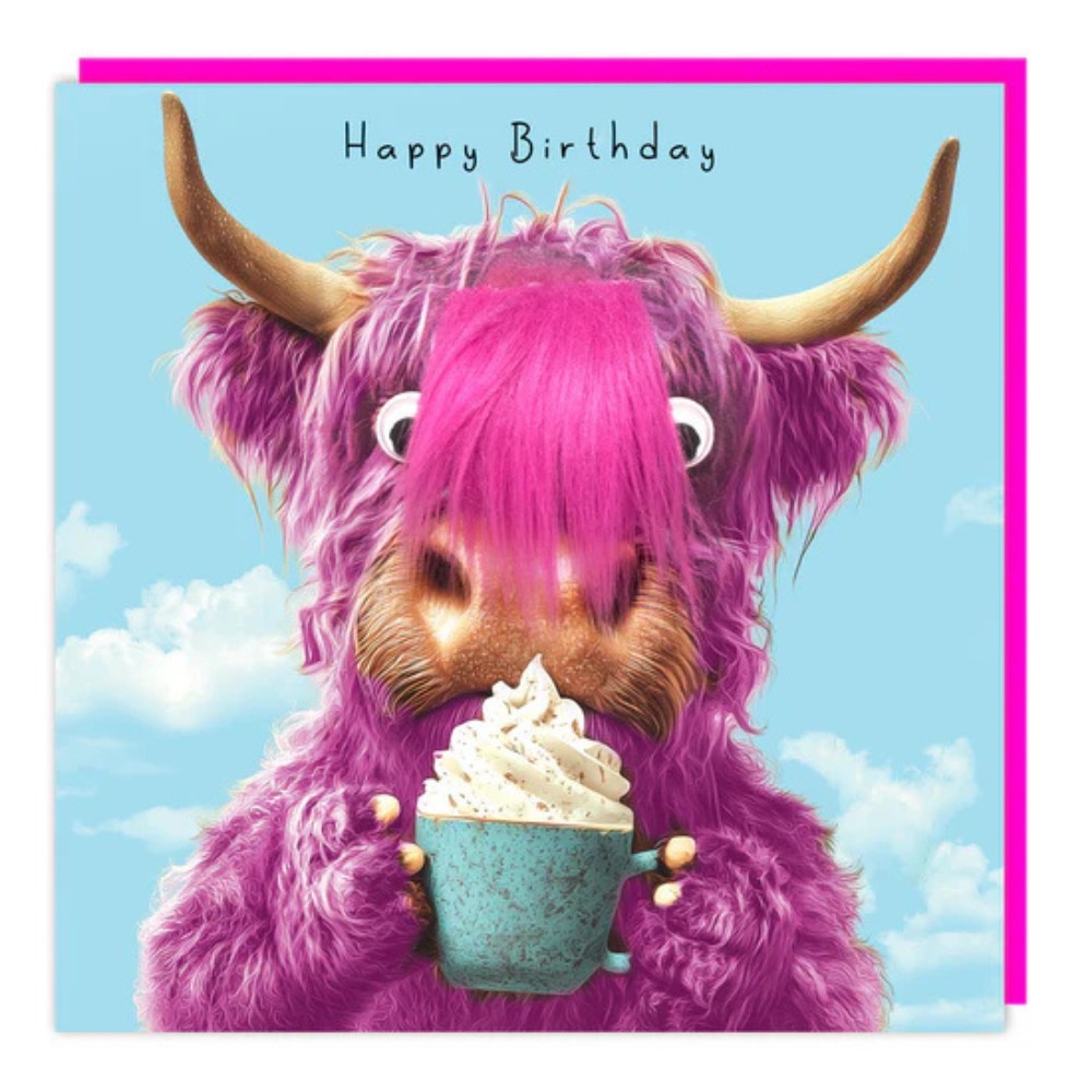 Tracks - Highlighted Cow Happy Birthday Blank Birthday Card