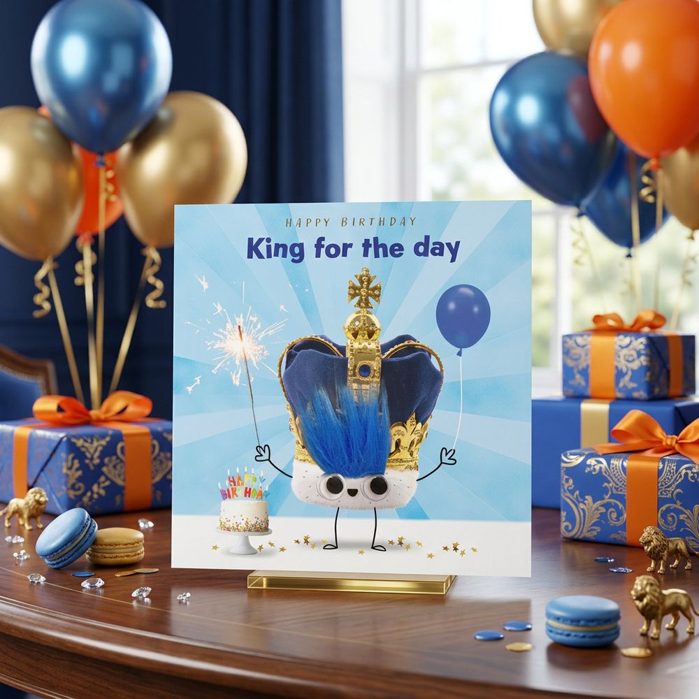 Tracks - Happy Birthday King For The Day Blank Card