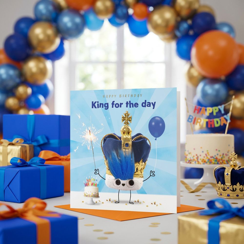 Tracks - Happy Birthday King For The Day Blank Card