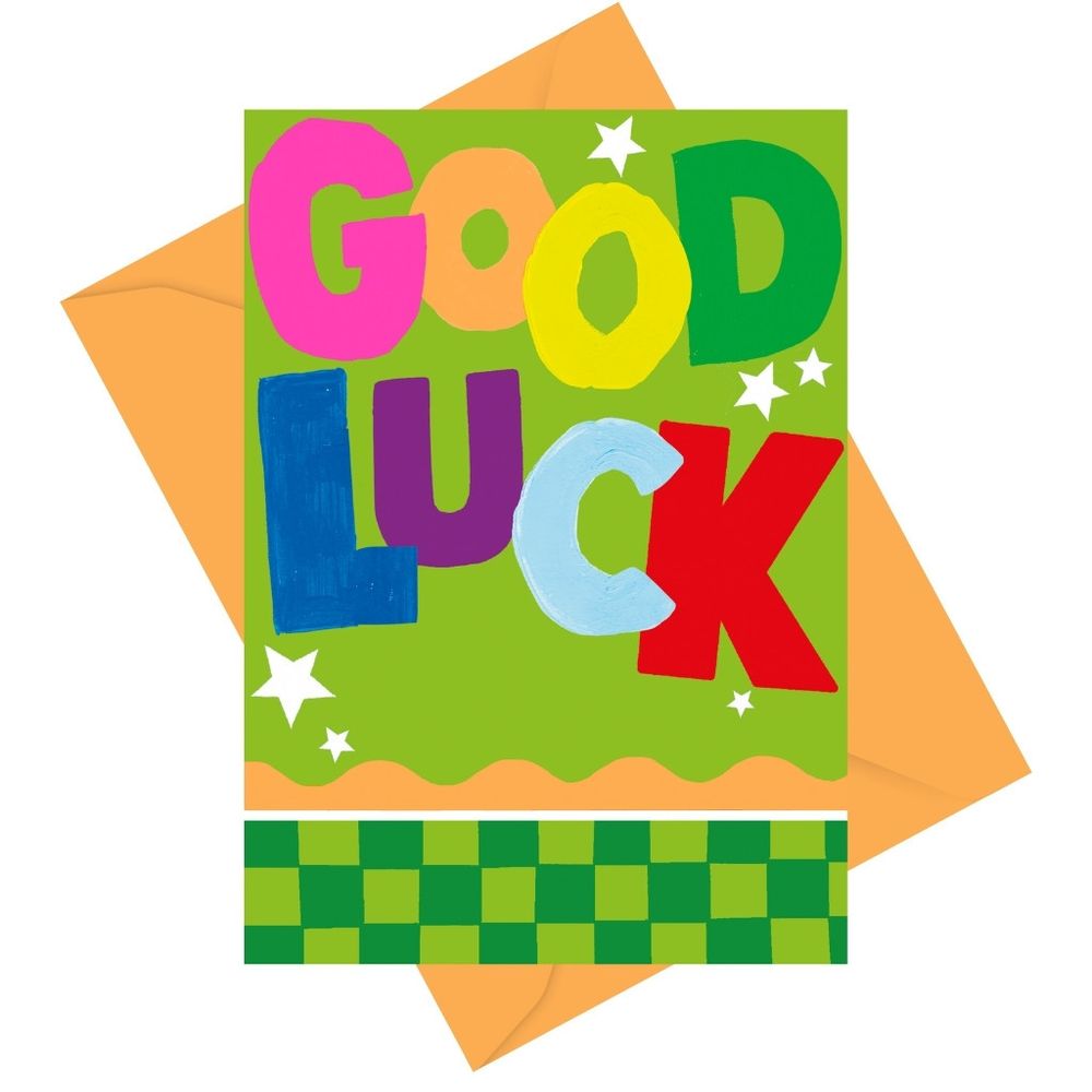 PaperSalad - Good Luck Blank Greeting Card - Multicolor
