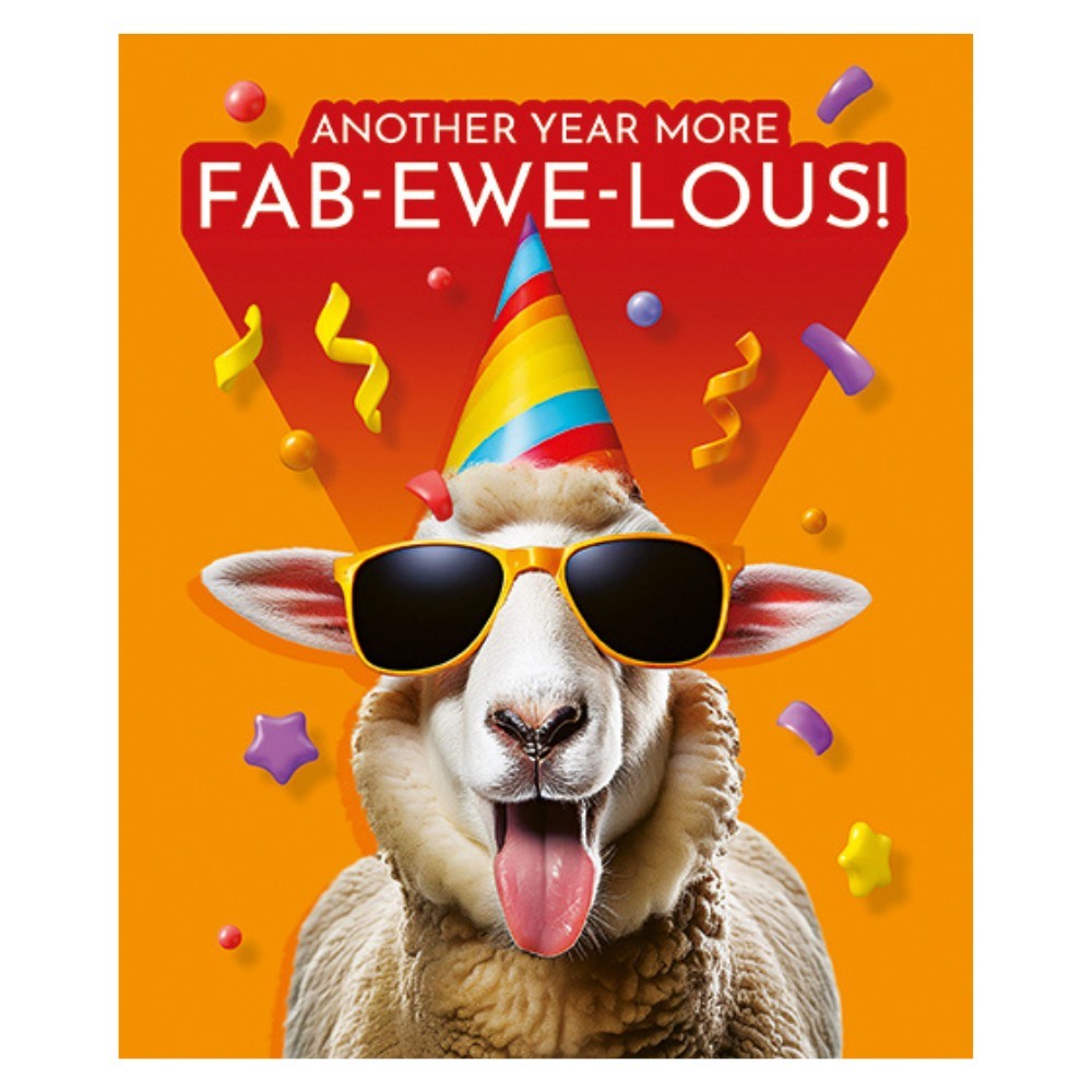 Emotional Rescue - Another Year More Fab Ewe Lous! Birthday Card