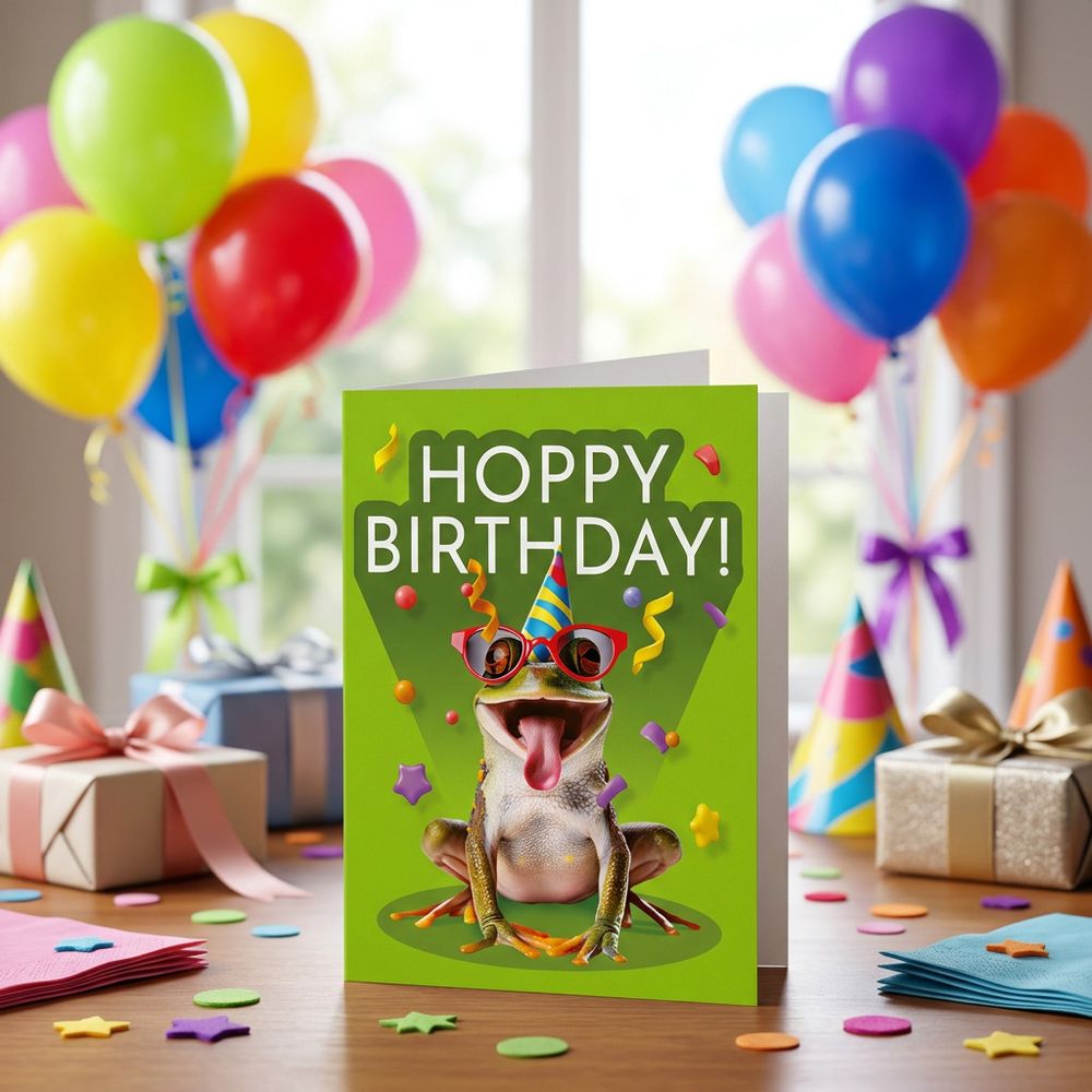 Emotional Rescue - Hoppy Birthday Card With Envelope