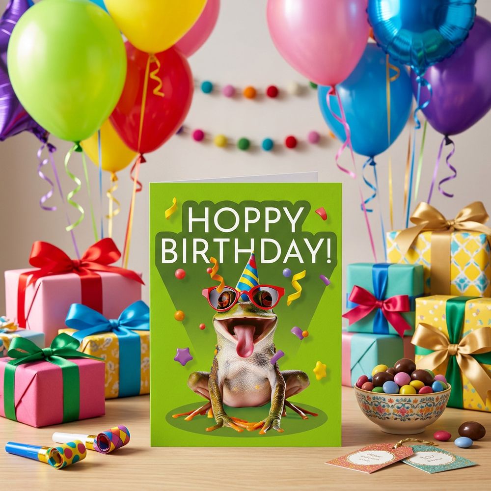 Emotional Rescue - Hoppy Birthday Card With Envelope