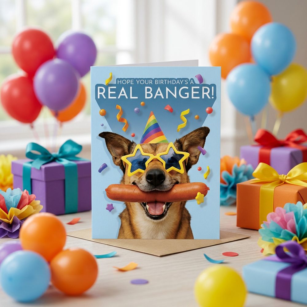 Emotional Rescue - Real Banger Birthday Card With Envelope
