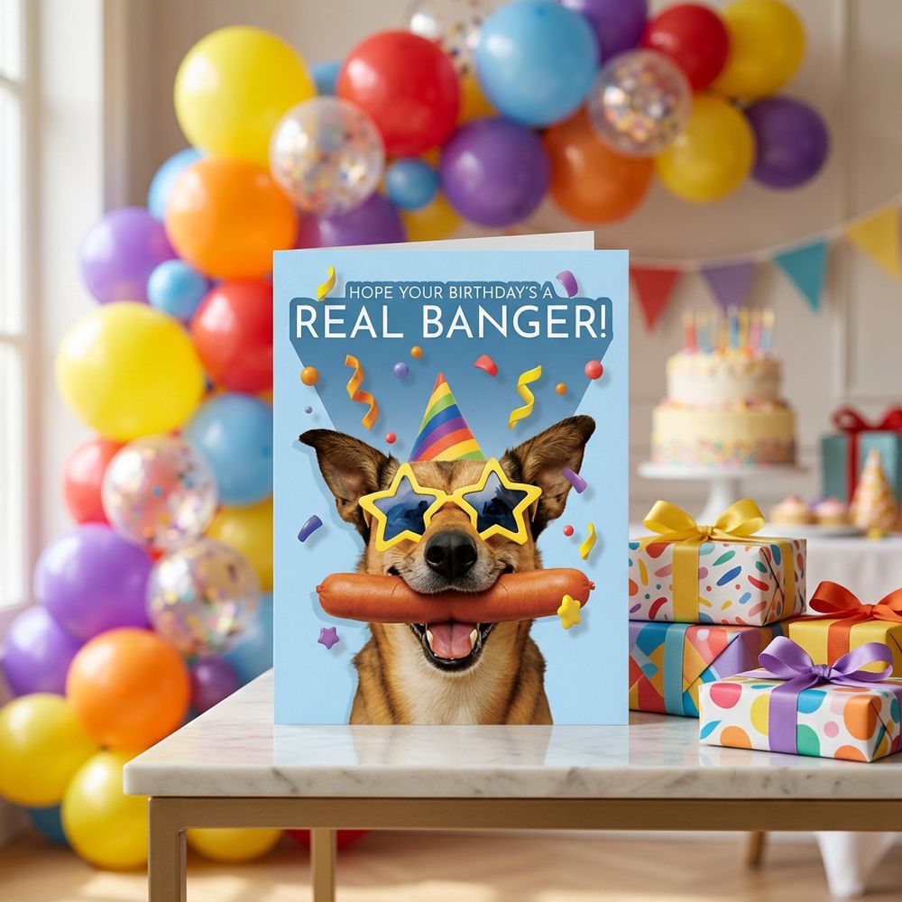 Emotional Rescue - Real Banger Birthday Card With Envelope