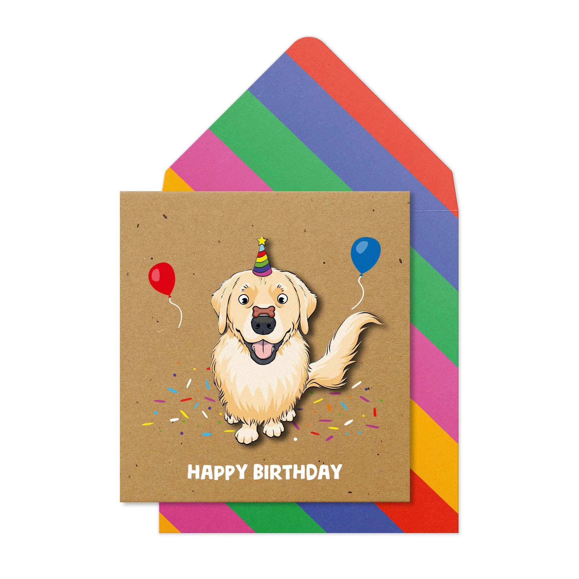 Tache - Party Retriever Happy Birthday Blank Card