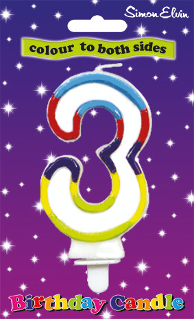 SimonElvin - Number 3 Birthday Candle