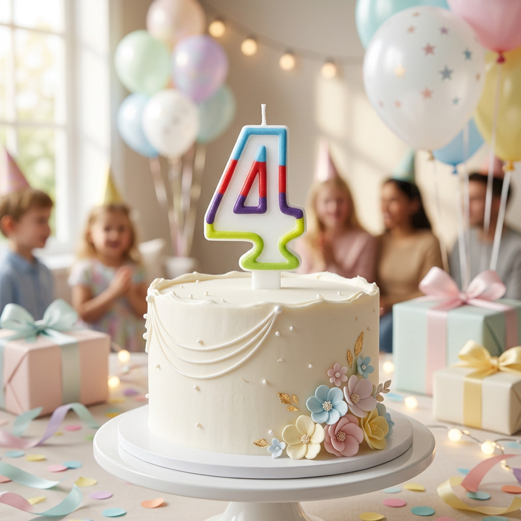 SimonElvin - Number 4 Birthday Candle