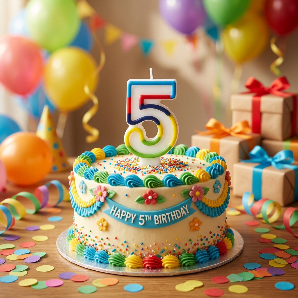 SimonElvin - Number 5 Birthday Candle