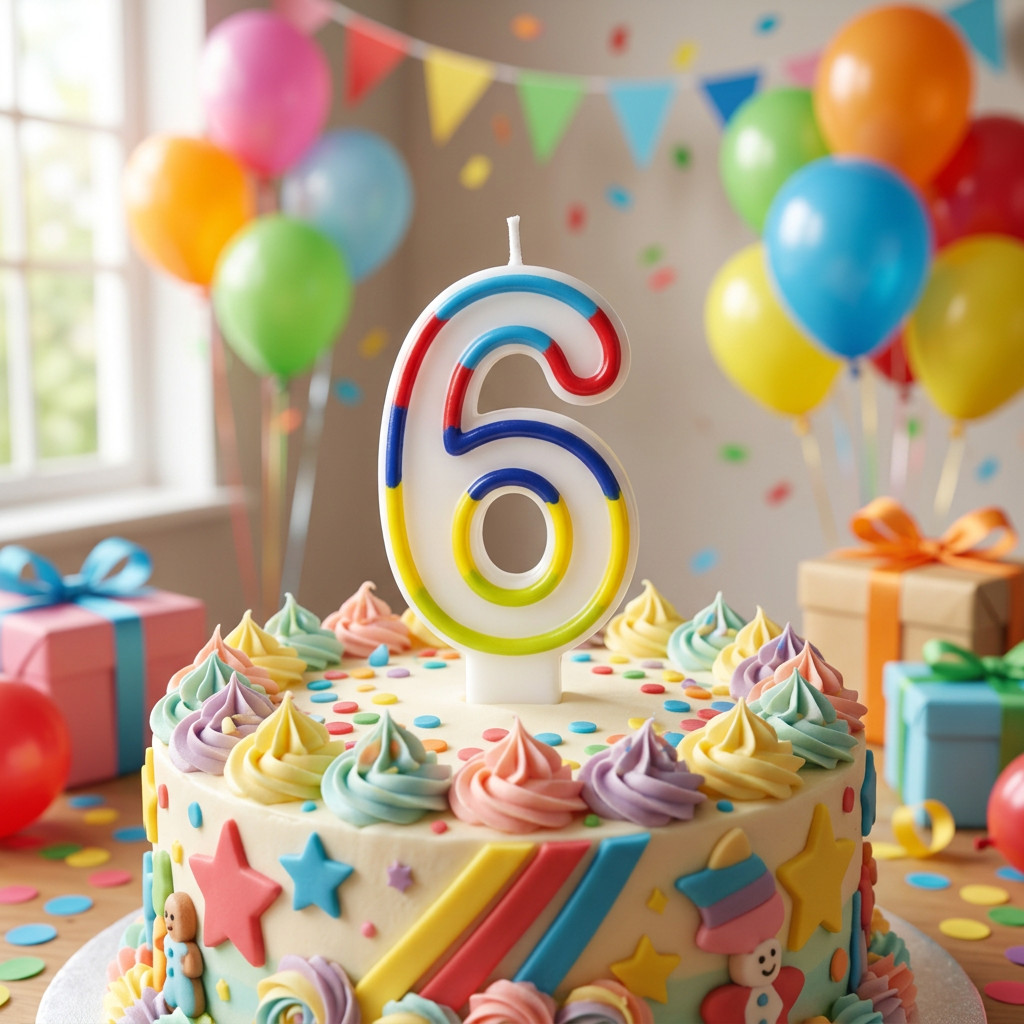 SimonElvin - Number 6 Birthday Candle