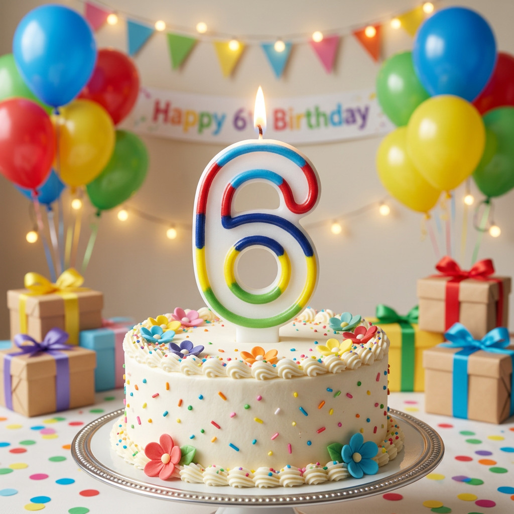 SimonElvin - Number 6 Birthday Candle