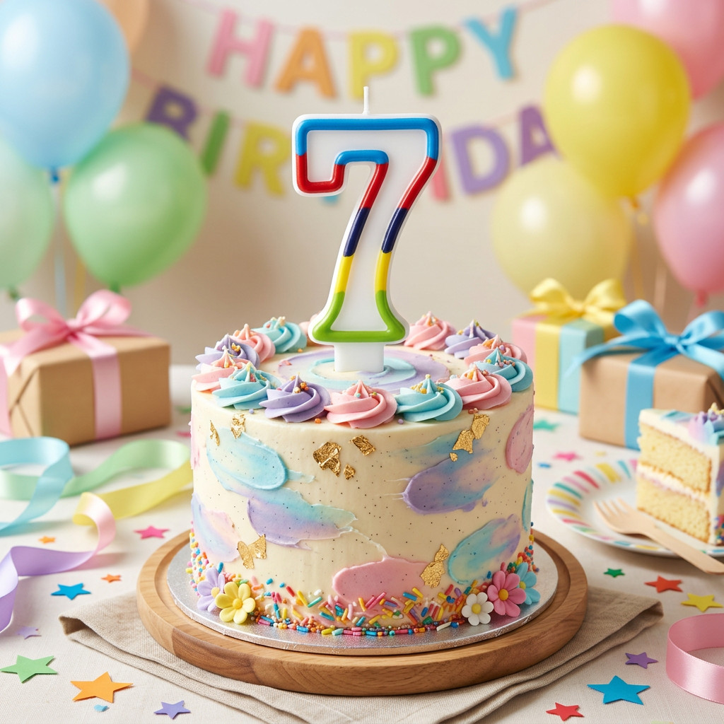 SimonElvin - Number 7 Birthday Candle