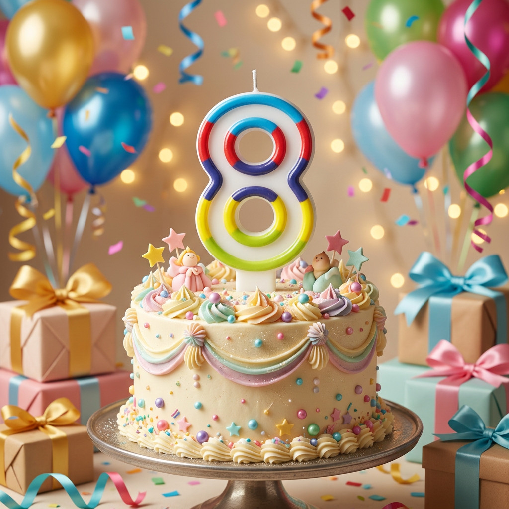 SimonElvin - Number 8 Birthday Candle
