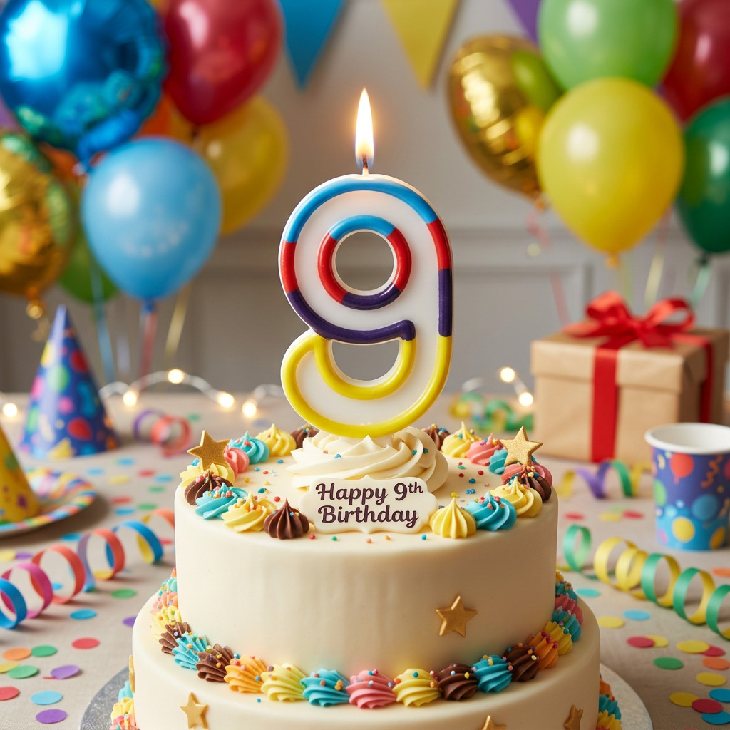 SimonElvin - Number 9 Birthday Candle
