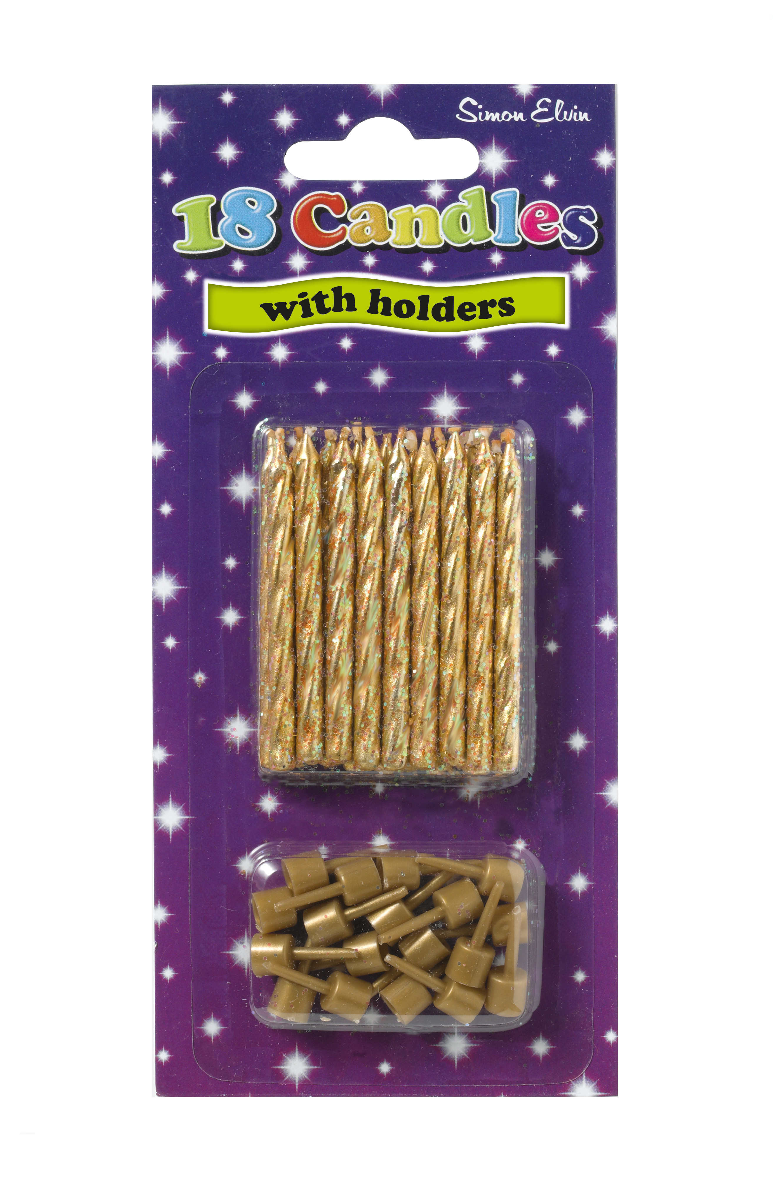 SimonElvin - Spiral Candle With Holder - Gold - 18 Pc Set