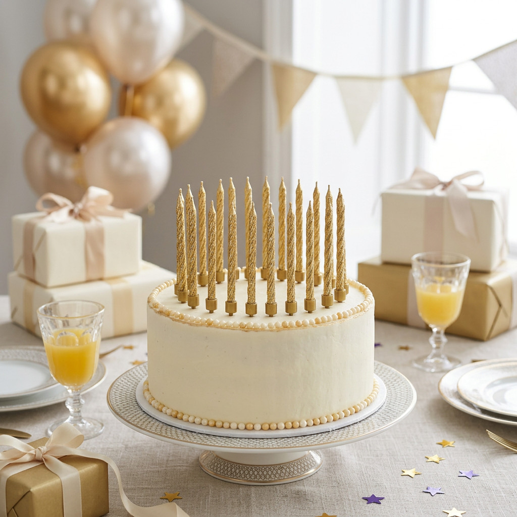SimonElvin - Spiral Candle With Holder - Gold - 18 Pc Set