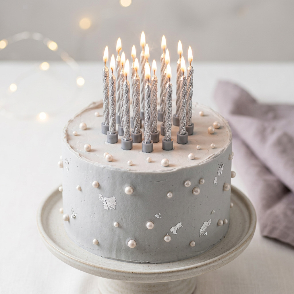SimonElvin - Spiral Candle With Holder - Silver - 18 Pc Set
