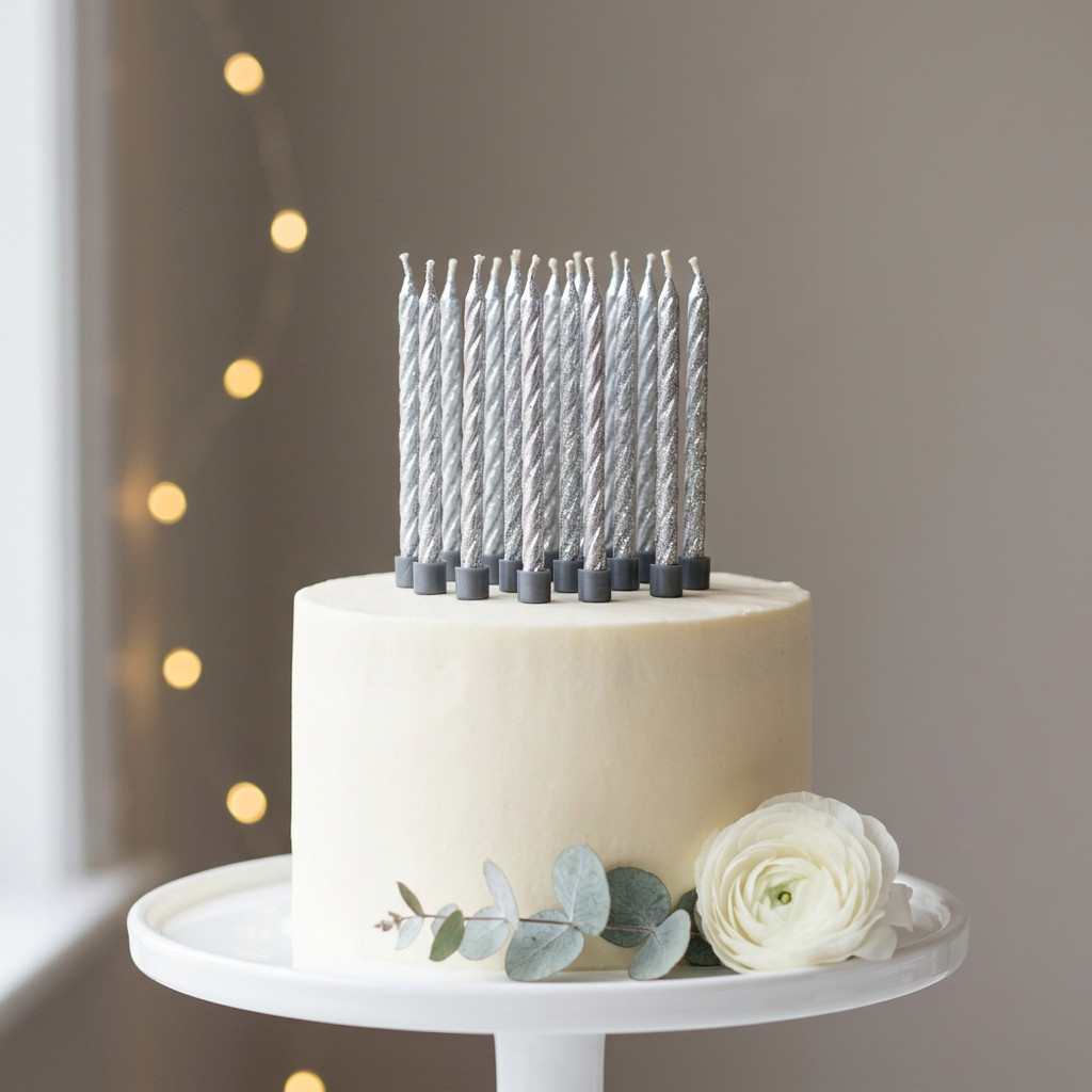 SimonElvin - Spiral Candle With Holder - Silver - 18 Pc Set