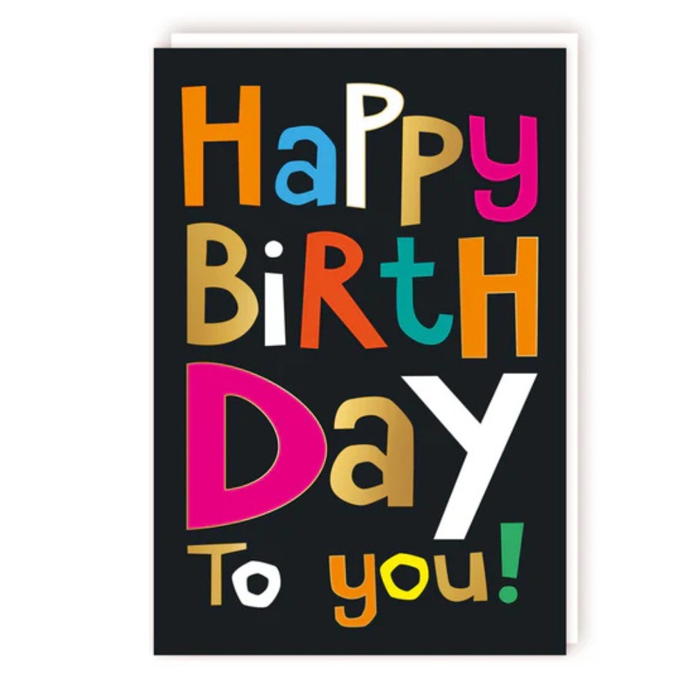 Tracks - Happy Day To You Card With Envelope - Black