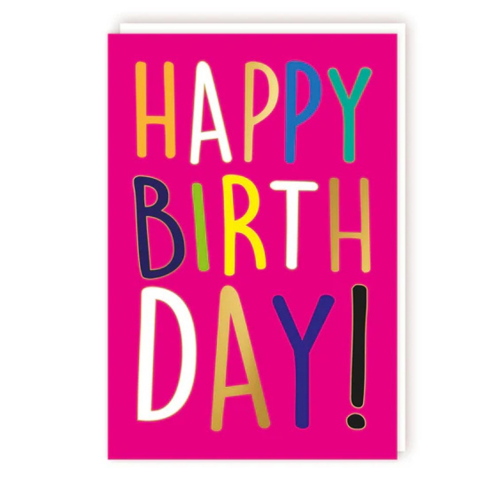 Tracks - Happy Birthday Card With Envelope - Pink