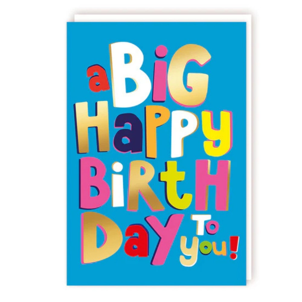 Tracks - A Big Happy Birthday To You Card With Envelope - Blue