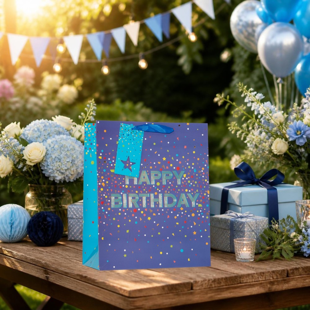 Partisan - Happy Birthday Gift Bag - Extra Large - Blue