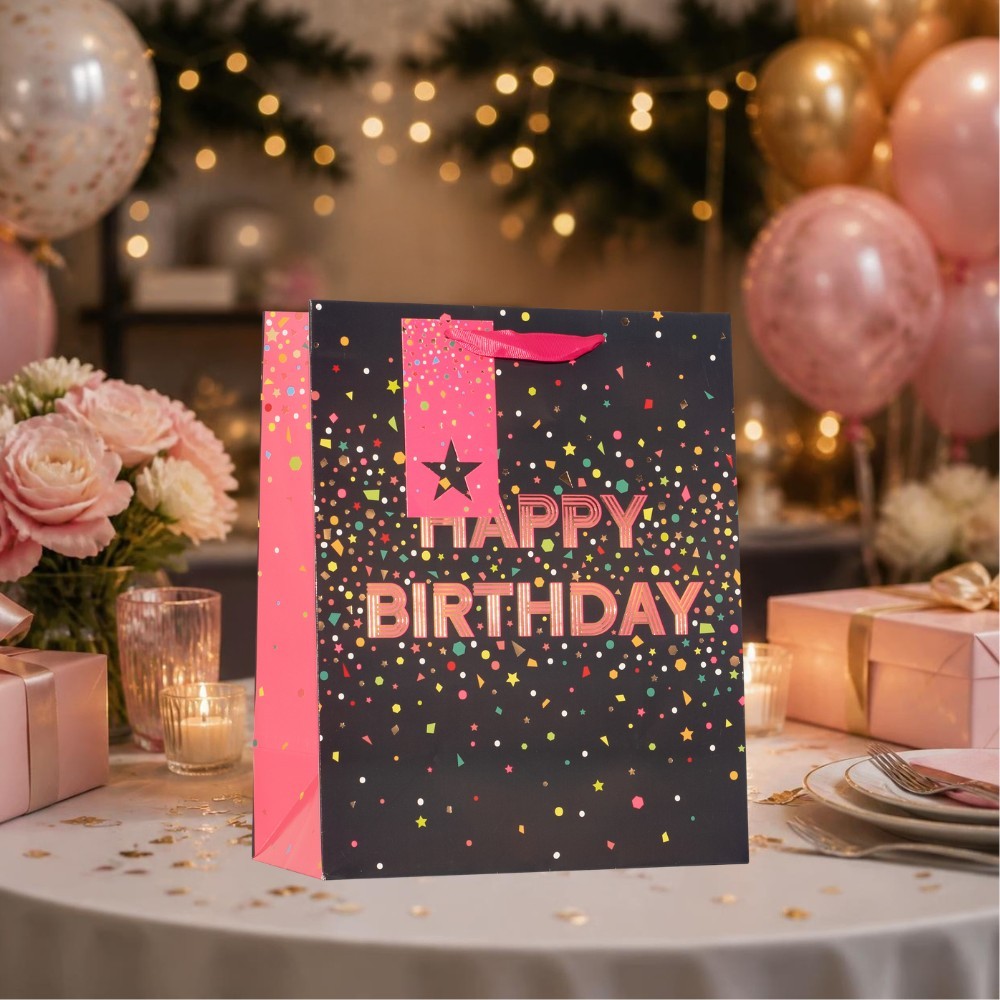 Partisan - Happy Birthday Gift Bag - Large - Pink