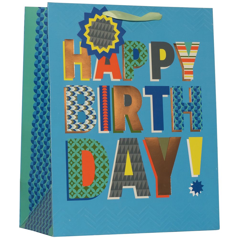 Partisan - Happy Birthday Party Gift Bag - Extra Large - Blue