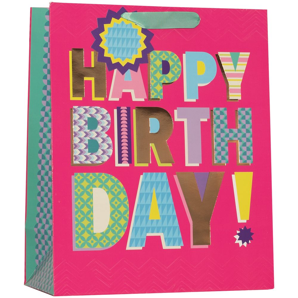Partisan - Happy Birthday Party Gift Bag - Extra Large - Pink