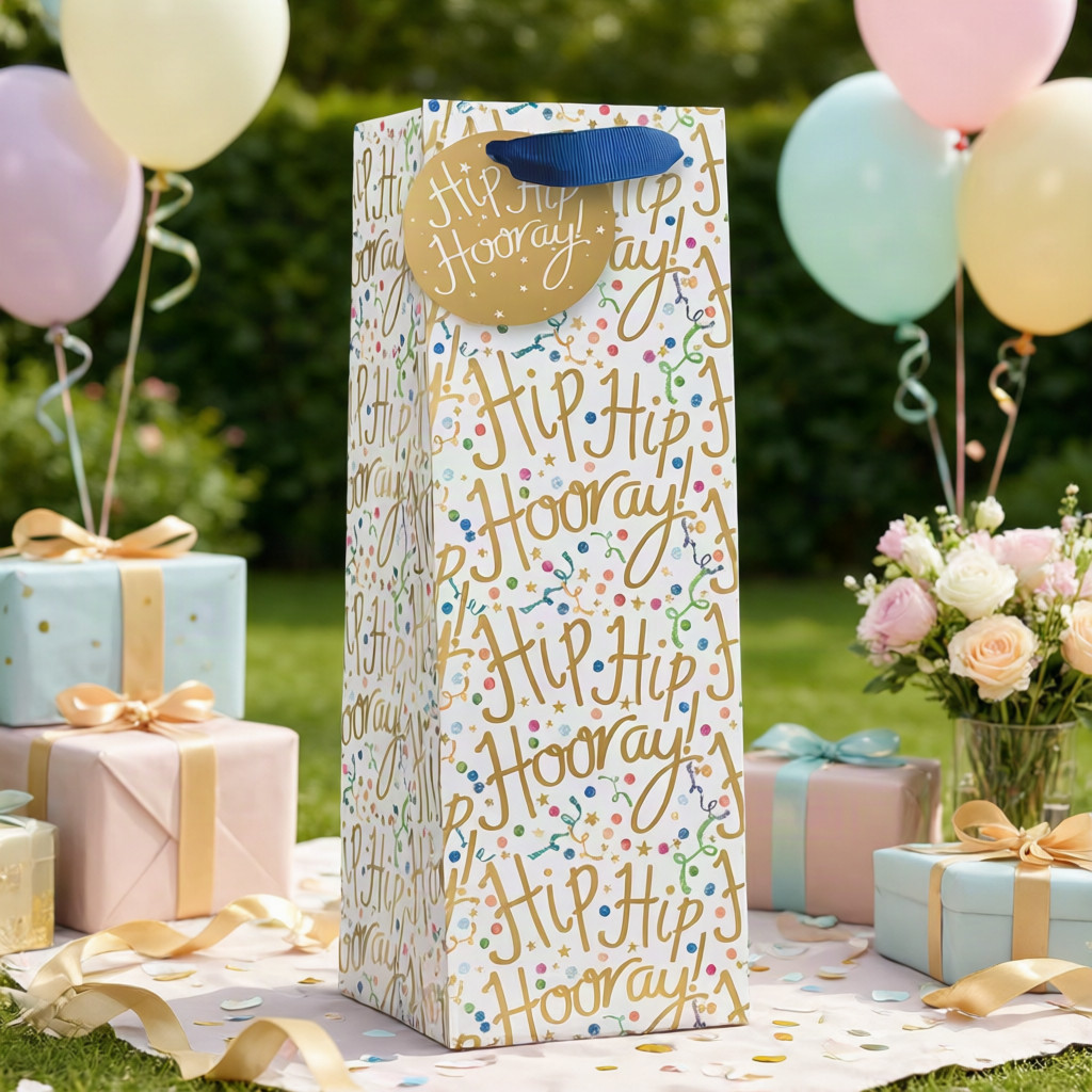 SimonElvin - Hip Hip Hooray Bottle Gift Bag