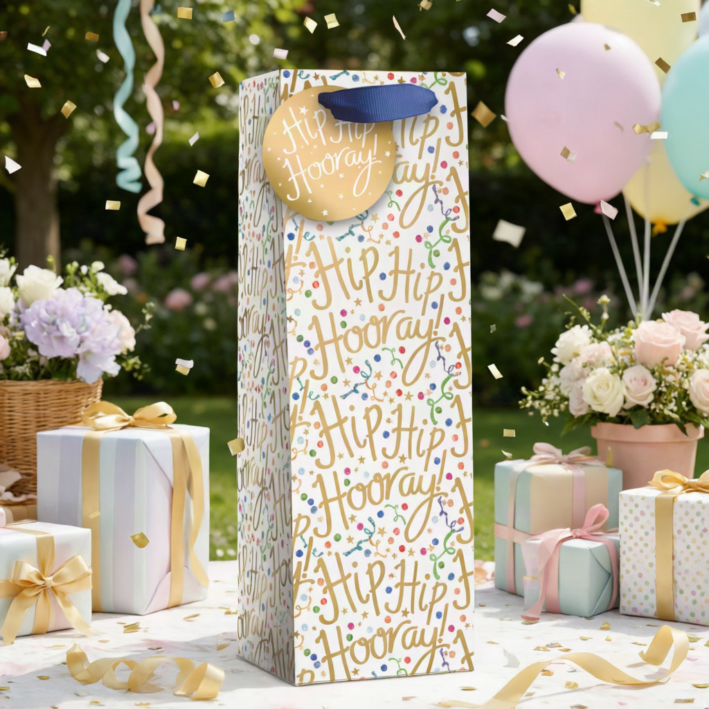 SimonElvin - Hip Hip Hooray Bottle Gift Bag