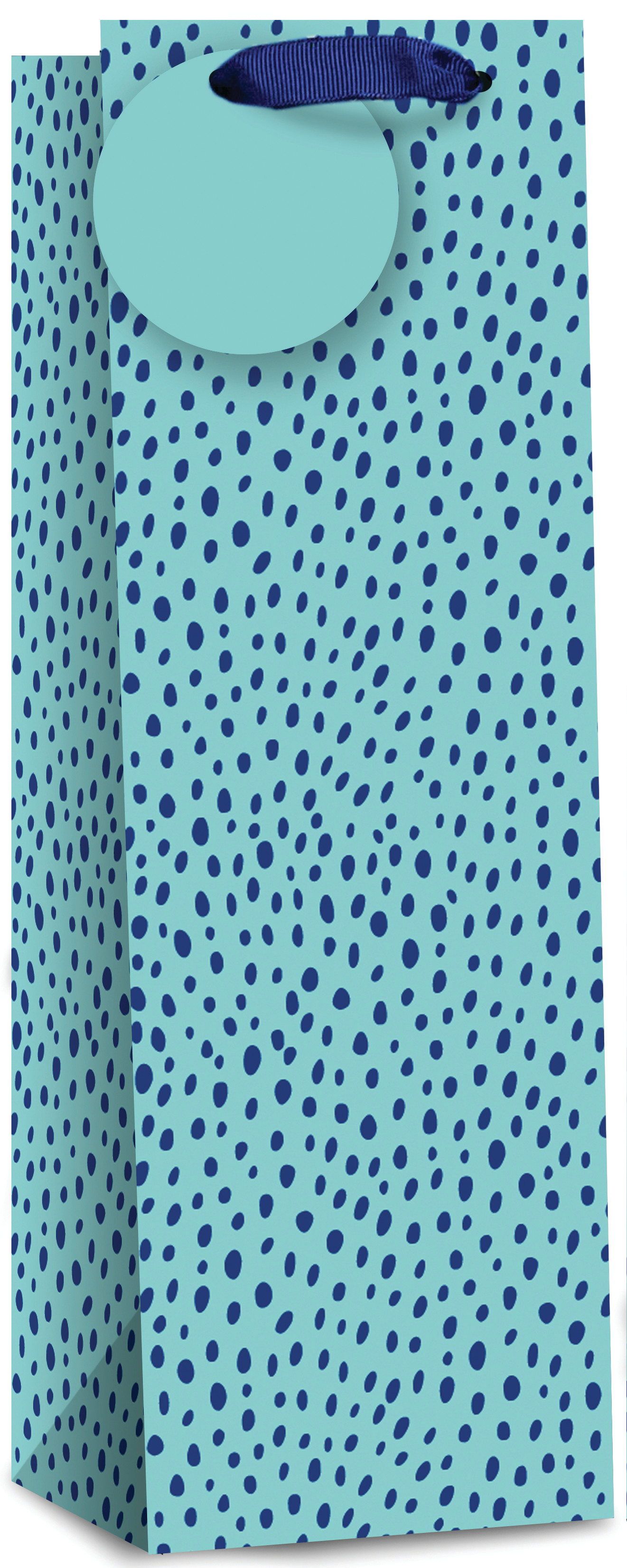 SimonElvin - Green Wih Blue Dots Bottle Gift Bag